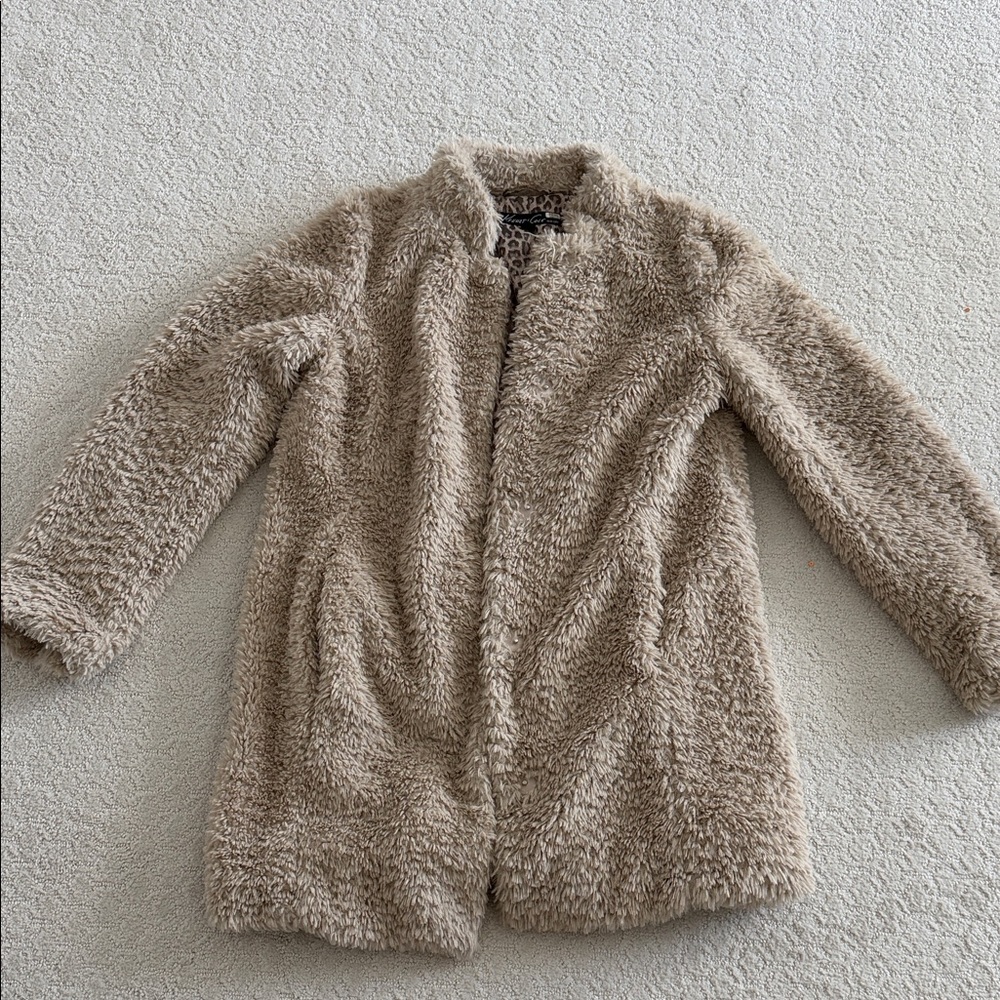 Kenneth Cole Tan Faux Fur Coat